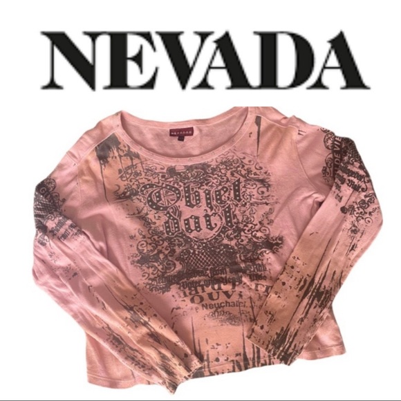 Nevada pink long sleeve T w/ diamond bling size xl - Picture 1 of 11